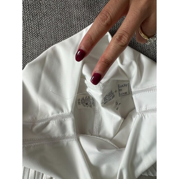 LUCKY IN LOVE X Bethanie Mattek Sands Court Worn White Ruffle Tennis Skort Sz M - Picture 7 of 8